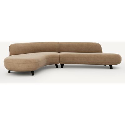 AM.PM Sofá rinconero de terciopelo beige - Sofa AM.PM Sofá rinconero de terciopelo beige - Sofa