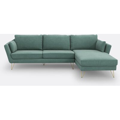 Sofá de rincón de terciopelo de La Redoute Interieurs - Diseño vintage moderno Sofá de rincón de terciopelo de La Redoute Interieurs - Diseño vintage moderno