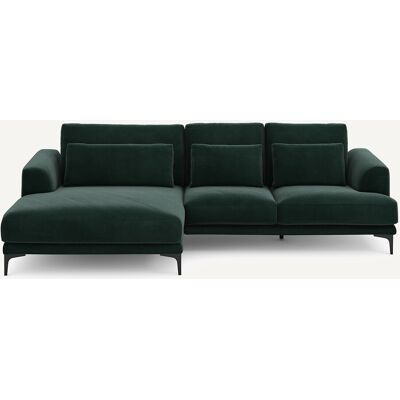 AM.PM Sofá rinconero con chaise longue XL izquierdo de terciopelo, MARSILE. Color AM.PM Sofá rinconero con chaise longue XL izquierdo de terciopelo, MARSILE. Color