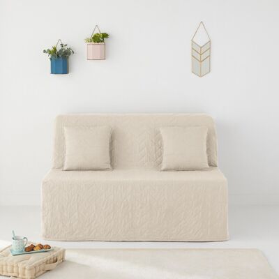 LA REDOUTE INTERIEURS Funda Beige Zig Zag para Sofá Cama LA REDOUTE INTERIEURS Funda Beige Zig Zag para Sofá Cama