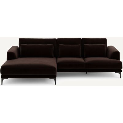AM.PM Sofá rinconero con chaise longue XL izquierdo de terciopelo, MARSILE. Color AM.PM Sofá rinconero con chaise longue XL izquierdo de terciopelo, MARSILE. Color