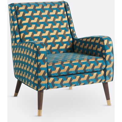 LA REDOUTE INTERIEURS Sillón - Estilo Art Déco, Terciopelo, Azul LA REDOUTE INTERIEURS Sillón - Estilo Art Déco, Terciopelo, Azul