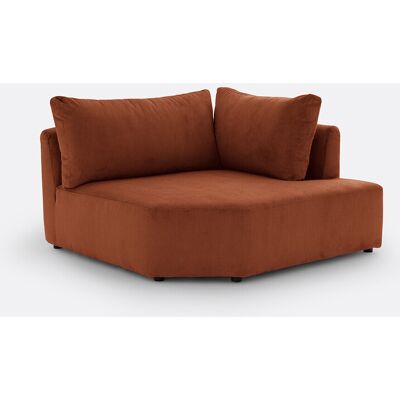 La Redoute Sofá rinconero modulable de terciopelo de canalé, Monica. Talla ángulo izquierdo. Color La Redoute Sofá rinconero modulable de terciopelo de canalé, Monica. Talla ángulo izquierdo. Color