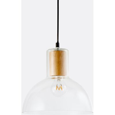 LA REDOUTE INTERIEURS - Lizia - Ø24,5 cm - Vidrio y madera - Lámpara colgante LA REDOUTE INTERIEURS - Lizia - Ø24,5 cm - Vidrio y madera - Lámpara colgante