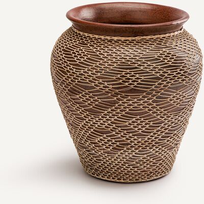 Jarrón Mavazi de terracota - Hecho a mano, 38cm, Rattán Jarrón Mavazi de terracota - Hecho a mano, 38cm, Rattán