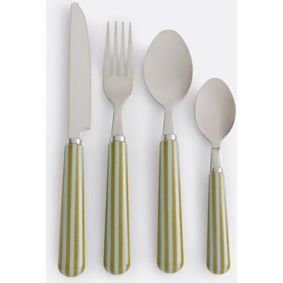 La Redoute INTERIEURS Cubertería De 16 Piezas Con Mangos Bicolor A Rayas, LEELA. Talla talla única. Color La Redoute INTERIEURS Cubertería De 16 Piezas Con Mangos Bicolor A Rayas, LEELA. Talla talla única. Color