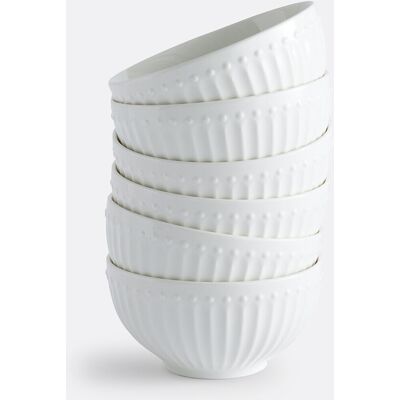 LA REDOUTE INTERIEURS Modelo - Diseño en relieve - 6 piezas - Vajilla de porcelana LA REDOUTE INTERIEURS Modelo - Diseño en relieve - 6 piezas - Vajilla de porcelana