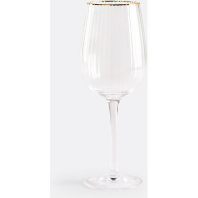 LA REDOUTE INTERIEURS Juego de 4 Copas de Vino - Estriado, Borde Dorado LA REDOUTE INTERIEURS Juego de 4 Copas de Vino - Estriado, Borde Dorado