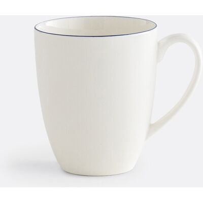 LA REDOUTE INTERIEURS Juego de 4 tazas de porcelana - Blanco con borde azul LA REDOUTE INTERIEURS Juego de 4 tazas de porcelana - Blanco con borde azul