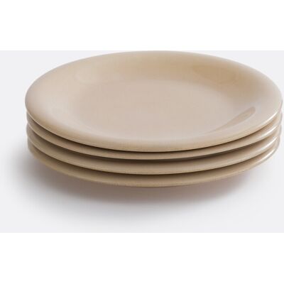 LA REDOUTE INTERIEURS Conjunto de 4 platos de gres esmaltado beige - platos llanos LA REDOUTE INTERIEURS Conjunto de 4 platos de gres esmaltado beige - platos llanos