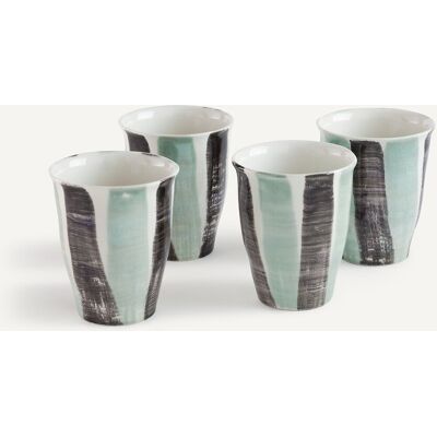 AM.PM Juego De 4 Tazas De Gres A Rayas, VIANA. Talla talla única. Color AM.PM Juego De 4 Tazas De Gres A Rayas, VIANA. Talla talla única. Color
