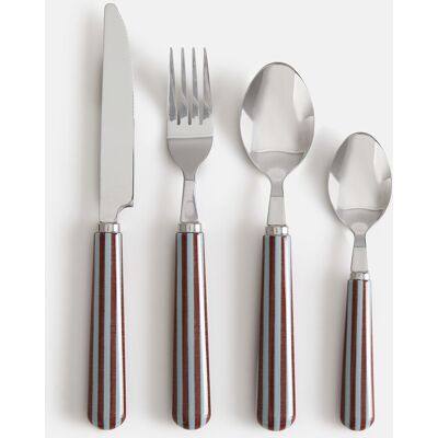 La Redoute INTERIEURS Cubertería De 16 Piezas Con Mangos Bicolor A Rayas, LEELA. Talla talla única. Color La Redoute INTERIEURS Cubertería De 16 Piezas Con Mangos Bicolor A Rayas, LEELA. Talla talla única. Color
