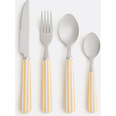 La Redoute INTERIEURS Cubertería Con 16 Cubiertos Con Mangos A Rayas, Leela. Talla talla única. Color La Redoute INTERIEURS Cubertería Con 16 Cubiertos Con Mangos A Rayas, Leela. Talla talla única. Color