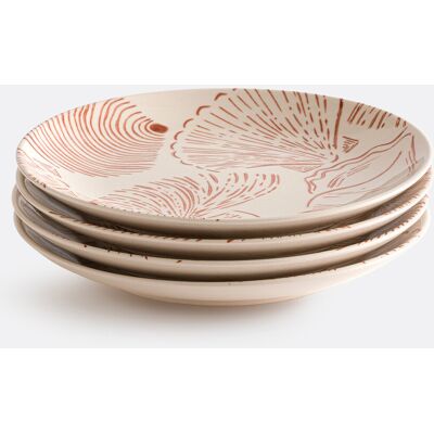 La Redoute INTERIEURS Lote De 4 Platos Llanos De Cerámica, Estampado De Conchas, OMANA. Talla talla única. Color La Redoute INTERIEURS Lote De 4 Platos Llanos De Cerámica, Estampado De Conchas, OMANA. Talla talla única. Color