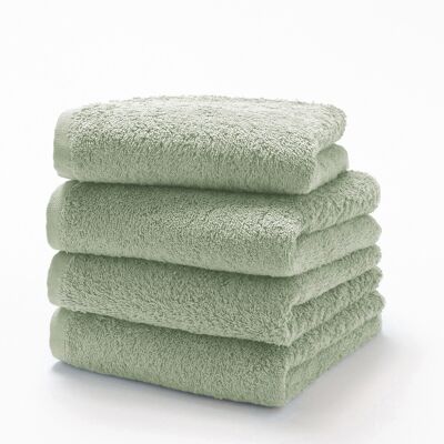 Redoute Interieurs Juego de 4 Toallas de Invitado - Algodón 500g/m², 40x40cm, Verde Redoute Interieurs Juego de 4 Toallas de Invitado - Algodón 500g/m², 40x40cm, Verde