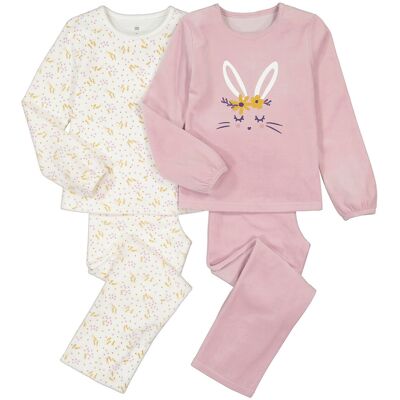 Pijamas de Terciopelo con Estampado de Conejo La Redoute Pijamas de Terciopelo con Estampado de Conejo La Redoute