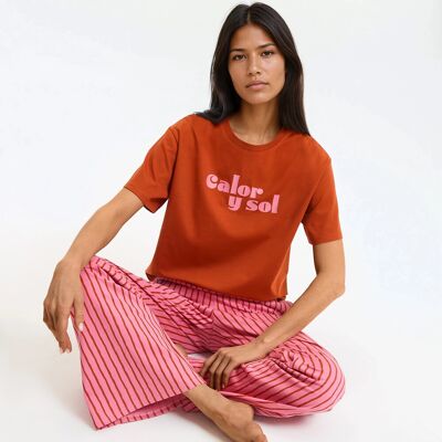 La Redoute Pijama de punto de algodón, manga corta. Talla L. Color La Redoute Pijama de punto de algodón, manga corta. Talla L. Color