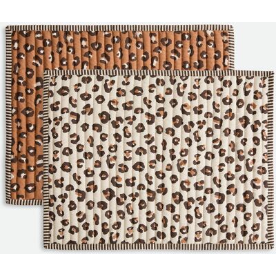 La Redoute INTERIEURS Lote De 2 Manteles Individuales Reversibles, Motivo Leopardo, En Gasa De Algodón, LEOPOLD. Talla talla única. Color La Redoute INTERIEURS Lote De 2 Manteles Individuales Reversibles, Motivo Leopardo, En Gasa De Algodón, LEOPOLD. Talla talla única. Color