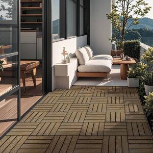 HOME DELUXE - BAVARO PREMIUM - Teca - 1 m² - WPC click tiles HOME DELUXE - BAVARO PREMIUM - Teca - 1 m² - WPC click tiles