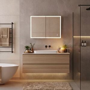 Home Deluxe Armario con espejo LED EVE negro - 80 x 60 cm Home Deluxe Armario con espejo LED EVE negro - 80 x 60 cm