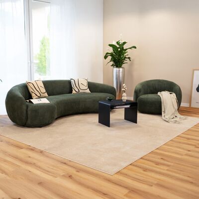 Home Deluxe Conjunto de salón CASARA - Tejido verde oscuro Home Deluxe Conjunto de salón CASARA - Tejido verde oscuro