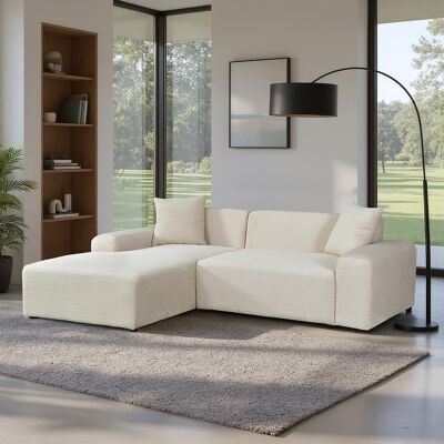 Home Deluxe Sofá esquinero AMELIO Cord Beige Izquierdo - 240 x 178 cm Home Deluxe Sofá esquinero AMELIO Cord Beige Izquierdo - 240 x 178 cm
