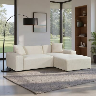 Home Deluxe Sofá rinconera AMELIO Cord Beige Derecha - 240 x 178 cm Home Deluxe Sofá rinconera AMELIO Cord Beige Derecha - 240 x 178 cm