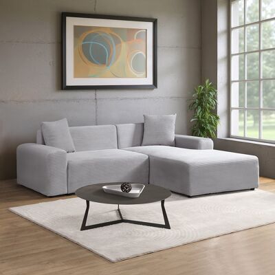 Home Deluxe Sofá rinconera AMELIO Cord gris derecha - 240 x 178 cm Home Deluxe Sofá rinconera AMELIO Cord gris derecha - 240 x 178 cm