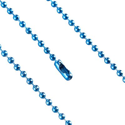 SPRINTIS 100 Unidades - Cadenas de bolas, con cierre a presión 102 mm 2.4 mm azul , metal SPRINTIS 100 Unidades - Cadenas de bolas, con cierre a presión 102 mm 2.4 mm azul , metal