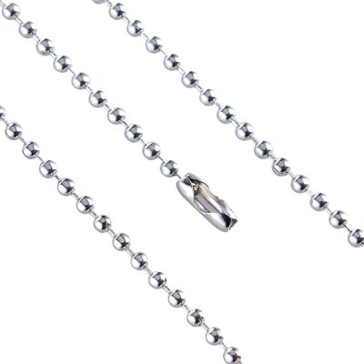 SPRINTIS 100 Unidades - Cadenas de bolas, con cierre a presión 300 mm 2.4 mm plata , metal SPRINTIS 100 Unidades - Cadenas de bolas, con cierre a presión 300 mm 2.4 mm plata , metal