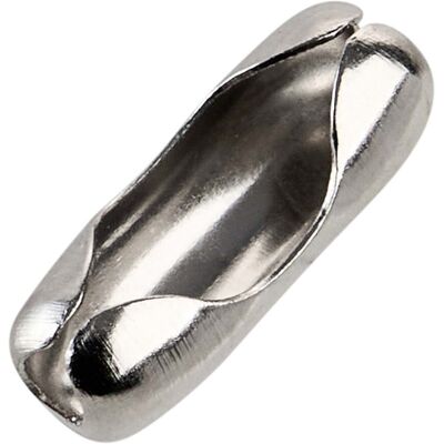 SPRINTIS 100 Unidades - Cierres a presión para cadenas de bolas 3.2 mm plata, metal SPRINTIS 100 Unidades - Cierres a presión para cadenas de bolas 3.2 mm plata, metal
