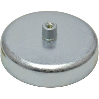 SPRINTIS 4 Unidades - Bases magnéticas de ferrita con casquillo roscado 80 mm 34 mm ferrita acero, plata SPRINTIS 4 Unidades - Bases magnéticas de ferrita con casquillo roscado 80 mm 34 mm ferrita acero, plata