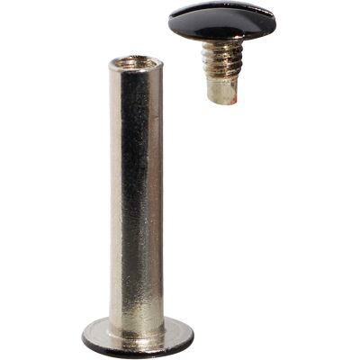 SPRINTIS Schenk GmbH & Co. KG 100 Unidades - Tornillos para encuadernar, niquelados, cabeza barnizada en negro 25 mm, metal SPRINTIS Schenk GmbH & Co. KG 100 Unidades - Tornillos para encuadernar, niquelados, cabeza barnizada en negro 25 mm, metal