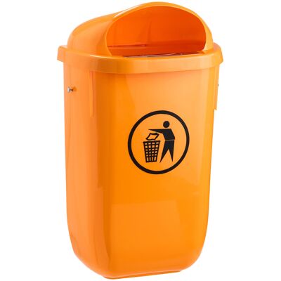 SPRINTIS 1 Cubo de basura 50 L, zona exterior naranja, HDPE SPRINTIS 1 Cubo de basura 50 L, zona exterior naranja, HDPE