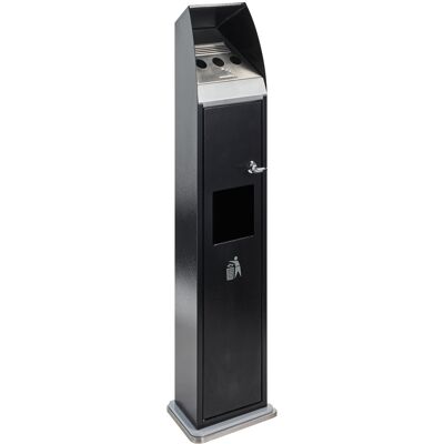 SPRINTIS 1 Cenicero de pie con cubo de basura, acero negro, acero galvanizado SPRINTIS 1 Cenicero de pie con cubo de basura, acero negro, acero galvanizado