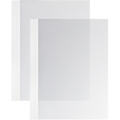 SPRINTIS 100 Unidades - Tapas para encuadernar lámina A4, NOBLESS, borde de cartón con hendidura blanco transparente, PE SPRINTIS 100 Unidades - Tapas para encuadernar lámina A4, NOBLESS, borde de cartón con hendidura blanco transparente, PE