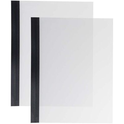 SPRINTIS 100 Unidades - Tapas para encuadernar lámina A4, NOBLESS, borde de cartón con hendidura negro transparente, PE SPRINTIS 100 Unidades - Tapas para encuadernar lámina A4, NOBLESS, borde de cartón con hendidura negro transparente, PE