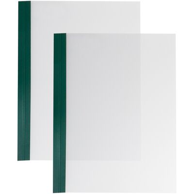 SPRINTIS 100 Unidades - Tapas para encuadernar lámina A4, NOBLESS, borde de cartón con hendidura verde transparente, PE SPRINTIS 100 Unidades - Tapas para encuadernar lámina A4, NOBLESS, borde de cartón con hendidura verde transparente, PE