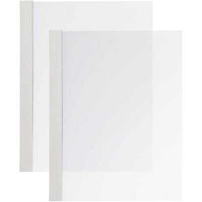 SPRINTIS 100 Unidades - Tapas para encuadernar lámina A4, NOBLESS, borde de cartón con hendidura gris transparente, PE SPRINTIS 100 Unidades - Tapas para encuadernar lámina A4, NOBLESS, borde de cartón con hendidura gris transparente, PE
