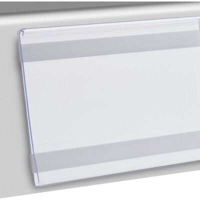 SPRINTIS 100 Unidades - Regleta portaprecios DBR autoadhesiva con enganche en C 105 mm 100 mm para pegar (cinta adhesiva de espuma), PVC, transparente SPRINTIS 100 Unidades - Regleta portaprecios DBR autoadhesiva con enganche en C 105 mm 100 mm para pegar (cinta adhesiva de espuma), PVC, transparente