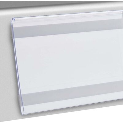 SPRINTIS 1 Regleta portaprecios DBR autoadhesiva con enganche en C 105 mm 1000 mm para pegar (cinta adhesiva de espuma), PVC, transparente SPRINTIS 1 Regleta portaprecios DBR autoadhesiva con enganche en C 105 mm 1000 mm para pegar (cinta adhesiva de espuma), PVC, transparente