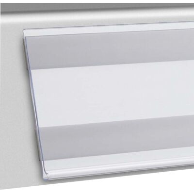 SPRINTIS 100 Unidades - Regleta portaprecios DBR autoadhesiva 60 mm 100 mm transparente para pegar (cinta adhesiva de espuma), PVC SPRINTIS 100 Unidades - Regleta portaprecios DBR autoadhesiva 60 mm 100 mm transparente para pegar (cinta adhesiva de espuma), PVC