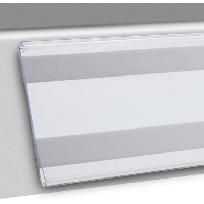SPRINTIS 1 Regleta portaprecios DBR autoadhesiva con enganche en C 64 mm 1000 mm para pegar (cinta adhesiva de espuma), PVC, transparente SPRINTIS 1 Regleta portaprecios DBR autoadhesiva con enganche en C 64 mm 1000 mm para pegar (cinta adhesiva de espuma), PVC, transparente
