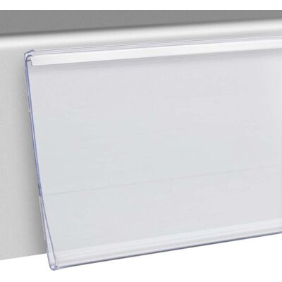 SPRINTIS 100 Unidades - Regleta portaprecios DBR autoadhesiva con enganche en C 64 mm 100 mm para pegar (cinta adhesiva estándar), PVC, transparente SPRINTIS 100 Unidades - Regleta portaprecios DBR autoadhesiva con enganche en C 64 mm 100 mm para pegar (cinta adhesiva estándar), PVC, transparente