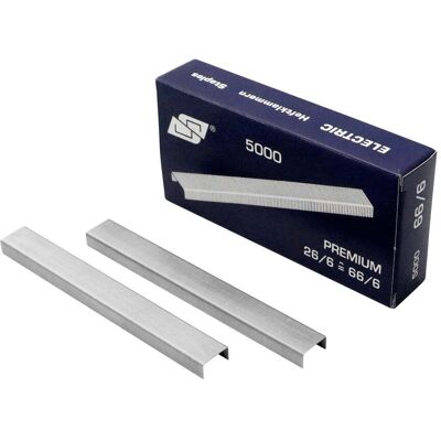SPRINTIS Grapas, clase 26/6, 0,50 mm, estañado (cartón con 5.000 unidades), acero, plata SPRINTIS Grapas, clase 26/6, 0,50 mm, estañado (cartón con 5.000 unidades), acero, plata