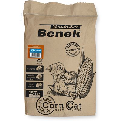 Benek Super Corn Cat - Arena Marina Arena - Arena Natural, Biodegradable Benek Super Corn Cat - Arena Marina Arena - Arena Natural, Biodegradable