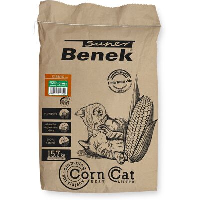 Benek Super Corn Cat - Arena de Hierba fresca para gatos Benek Super Corn Cat - Arena de Hierba fresca para gatos