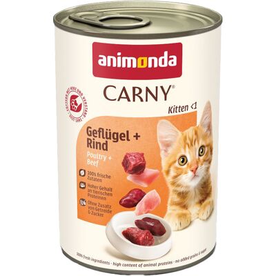 Animonda Carny Gatito Carne de Res con Aves - Comida húmeda para gatos - 400 g Animonda Carny Gatito Carne de Res con Aves - Comida húmeda para gatos - 400 g