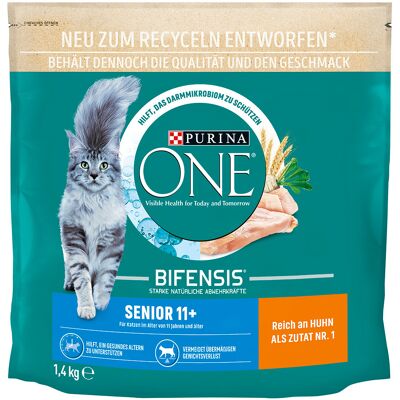 Purina ONE Senior 11+ Comida para gatos - Apoya gatos mayores - Pelo y huesos saludables Purina ONE Senior 11+ Comida para gatos - Apoya gatos mayores - Pelo y huesos saludables