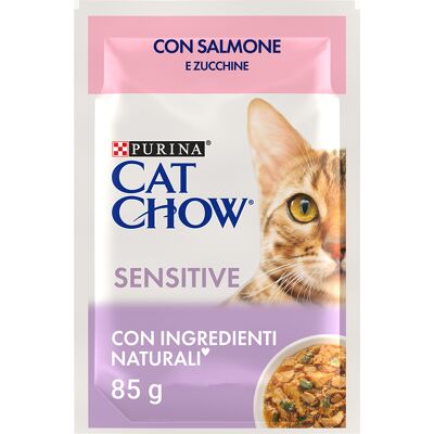 Cat Chow 26 x 85 g comida húmeda para gatos - Sensitive salmón y calabacín Cat Chow 26 x 85 g comida húmeda para gatos - Sensitive salmón y calabacín
